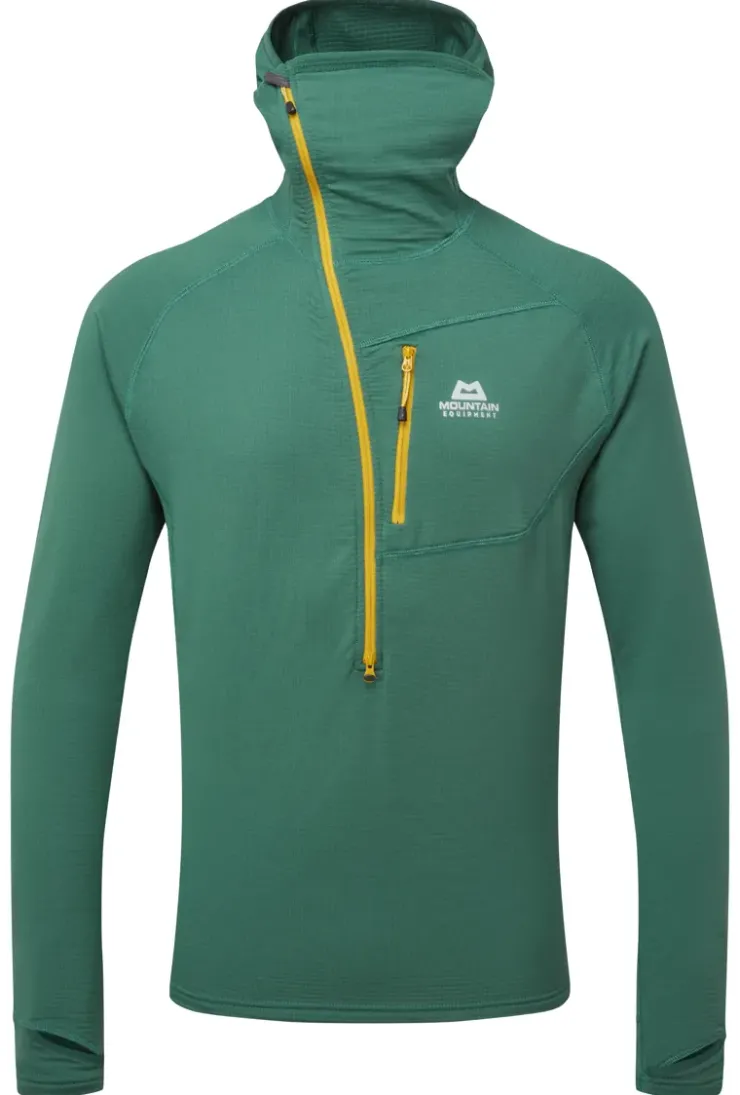 Fleece & Mid Layer-Mountain Equipment Mens Eclipse Hooded Zip-T - Fern