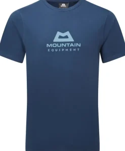 T-Shirts & Baselayers-Mountain Equipment Mens Emblem Tee - Denim Blue