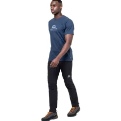 T-Shirts & Baselayers-Mountain Equipment Mens Emblem Tee - Denim Blue