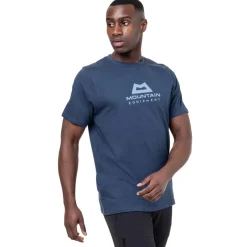 T-Shirts & Baselayers-Mountain Equipment Mens Emblem Tee - Denim Blue