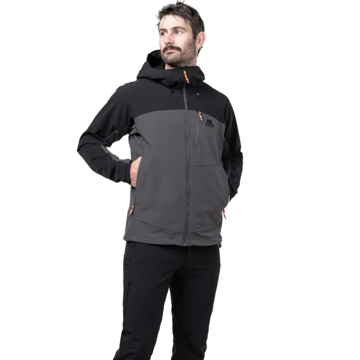 Softshell Jackets-Mountain Equipment Mens Frontier Jacket - Anvil Grey-Black
