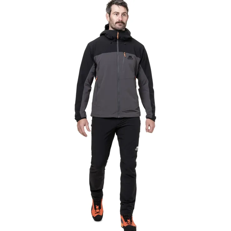 Softshell Jackets-Mountain Equipment Mens Frontier Jacket - Anvil Grey-Black