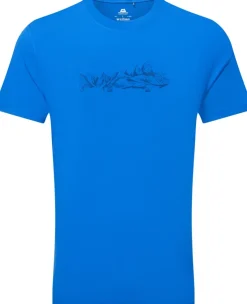 T-Shirts & Baselayers-Mountain Equipment Mens Groundup Skyline Tee - Atlantic Blue