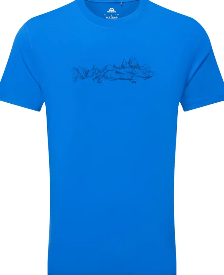 T-Shirts & Baselayers-Mountain Equipment Mens Groundup Skyline Tee - Atlantic Blue