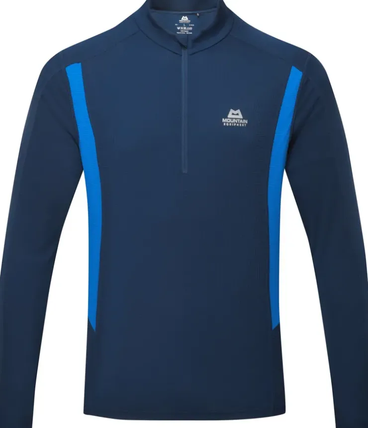 T-Shirts & Baselayers-Mountain Equipment Mens Ignis LS Zip Tee - Admiral-Atlantic
