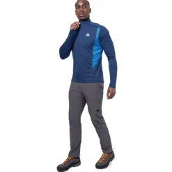 T-Shirts & Baselayers-Mountain Equipment Mens Ignis LS Zip Tee - Admiral-Atlantic
