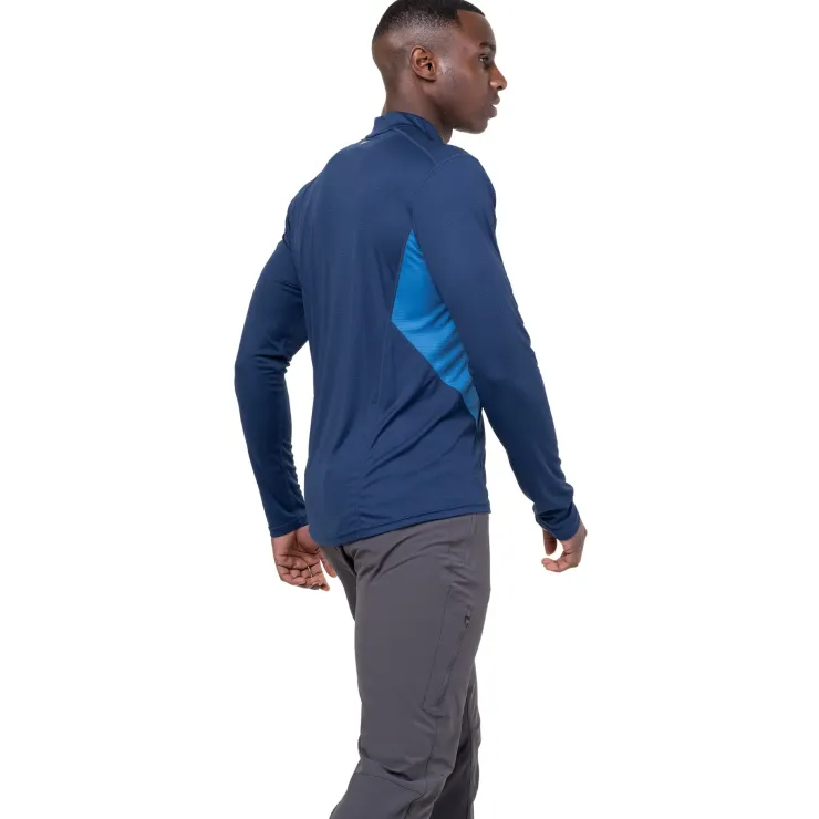 T-Shirts & Baselayers-Mountain Equipment Mens Ignis LS Zip Tee - Admiral-Atlantic