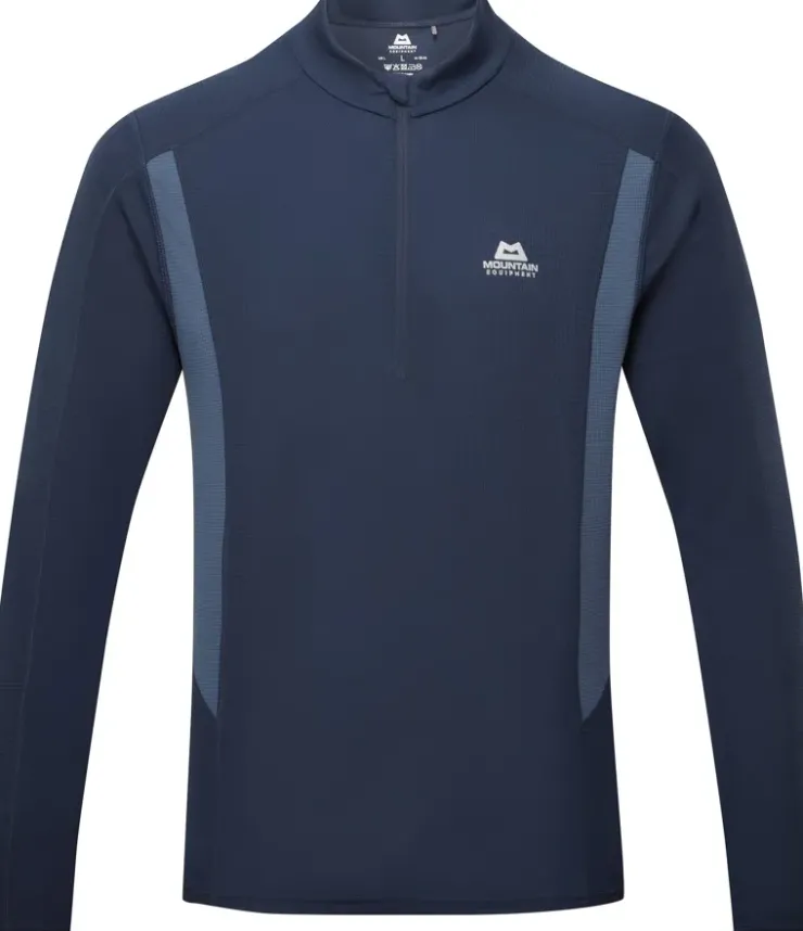T-Shirts & Baselayers-Mountain Equipment Mens Ignis LS Zip Tee - Cosmos-Dusk