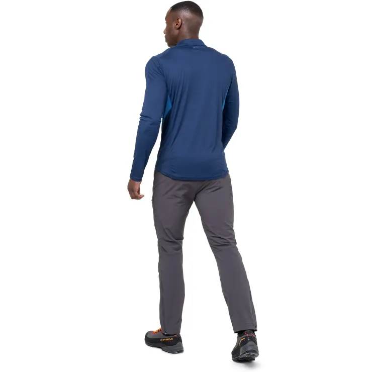 T-Shirts & Baselayers-Mountain Equipment Mens Ignis LS Zip Tee - Cosmos-Dusk