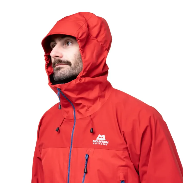 Waterproof Jackets-Mountain Equipment Mens Lhotse Jacket - Imperial Red-Crimson