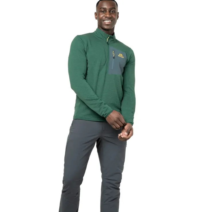 Fleece & Mid Layer-Mountain Equipment Mens Lumiko Zip-T Fleece - Fern-Ombre