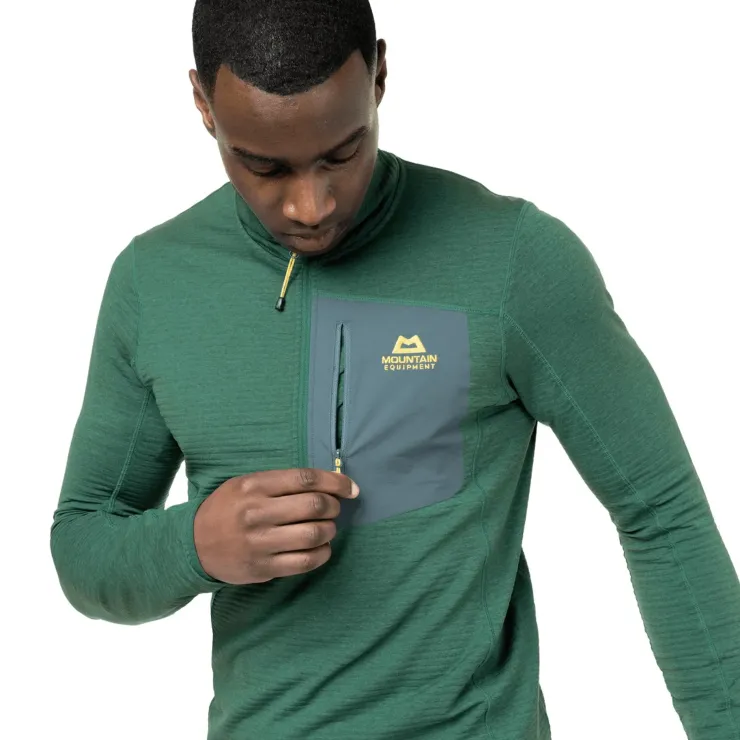 Fleece & Mid Layer-Mountain Equipment Mens Lumiko Zip-T Fleece - Fern-Ombre
