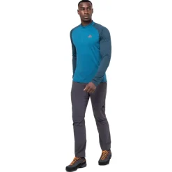 T-Shirts & Baselayers-Mountain Equipment Mens Nava LS Zip T - Majolica Blue