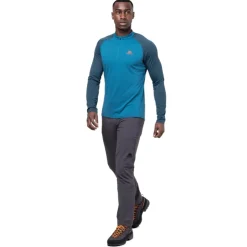 T-Shirts & Baselayers-Mountain Equipment Mens Nava LS Zip T - Majolica Blue
