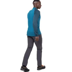 T-Shirts & Baselayers-Mountain Equipment Mens Nava LS Zip T - Majolica Blue