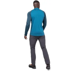 T-Shirts & Baselayers-Mountain Equipment Mens Nava LS Zip T - Majolica Blue