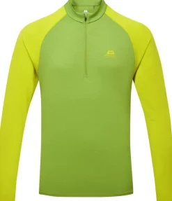 T-Shirts & Baselayers-Mountain Equipment Mens Nava LS Zip T - Cactus-Vine