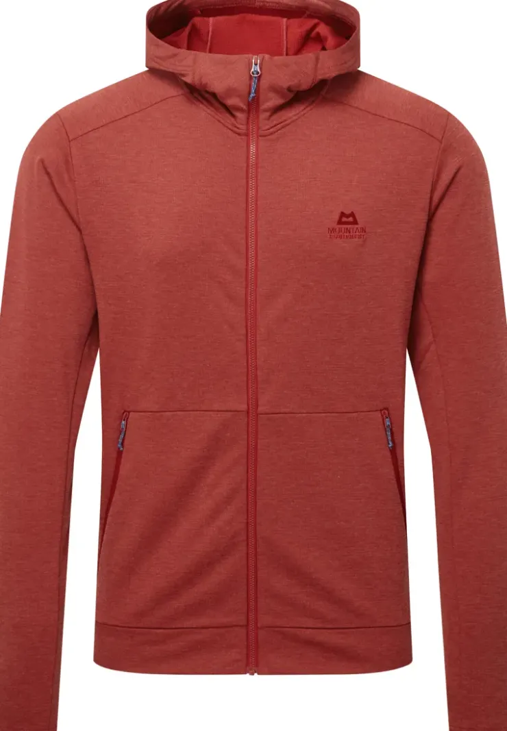 Fleece & Mid Layer-Mountain Equipment Mens Oracool Hooded Jacket - Merlot