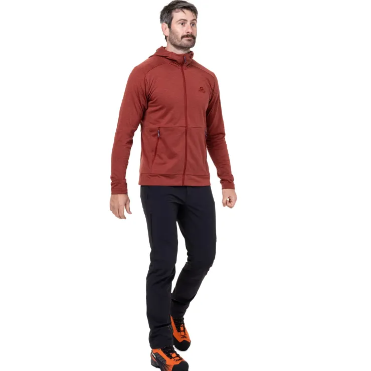Fleece & Mid Layer-Mountain Equipment Mens Oracool Hooded Jacket - Merlot