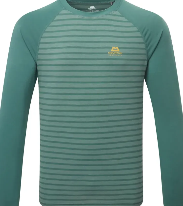 T-Shirts & Baselayers-Mountain Equipment Mens Redline LS Tee - Fern Stripe-Fern