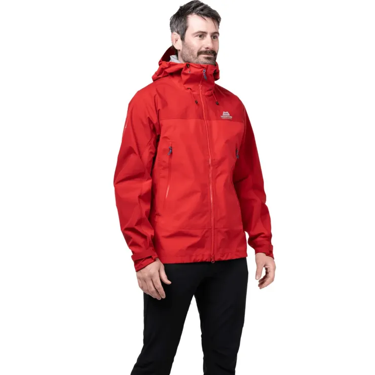 Waterproof Jackets-Mountain Equipment Mens Saltoro Jacket - Imperial Red-Crimson