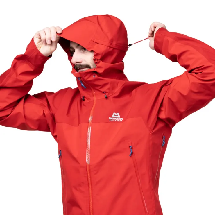 Waterproof Jackets-Mountain Equipment Mens Saltoro Jacket - Imperial Red-Crimson