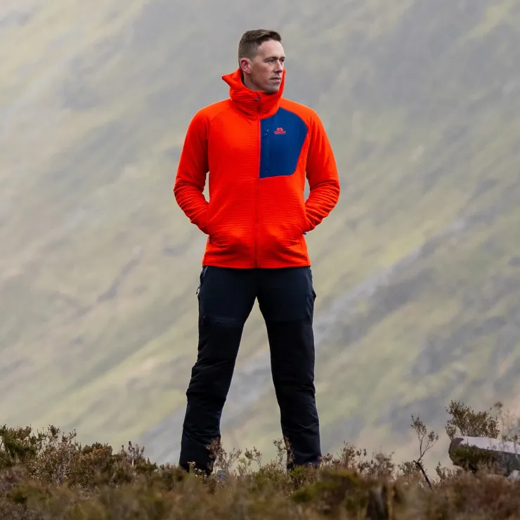 Fleece & Mid Layer-Mountain Equipment Mens Shroud Hooded Jacket - Cardinal-Admiral