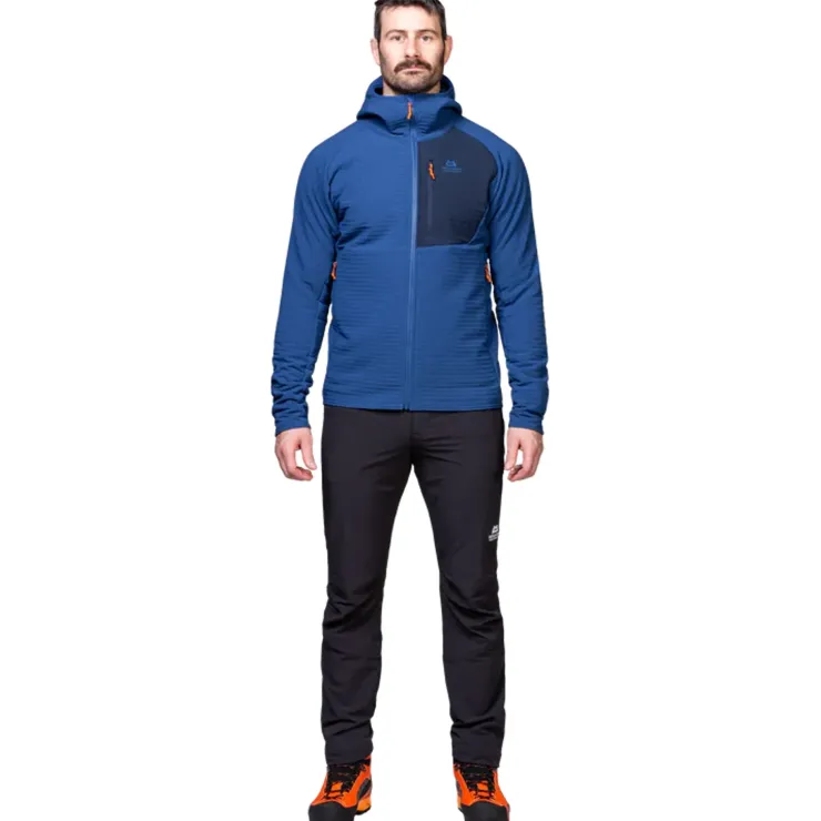 Fleece & Mid Layer-Mountain Equipment Mens Shroud Hooded Jacket - Cardinal-Admiral