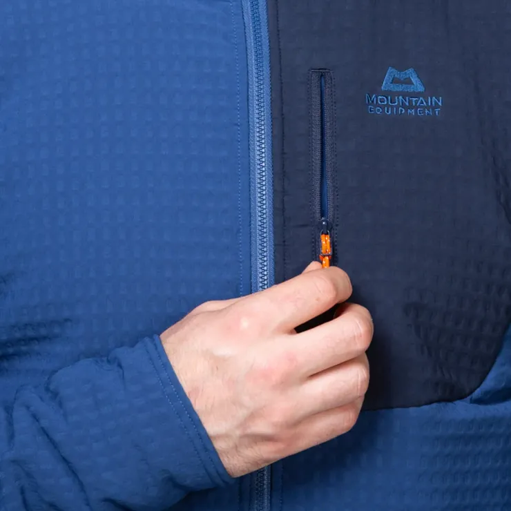 Fleece & Mid Layer-Mountain Equipment Mens Shroud Hooded Jacket - Cardinal-Admiral
