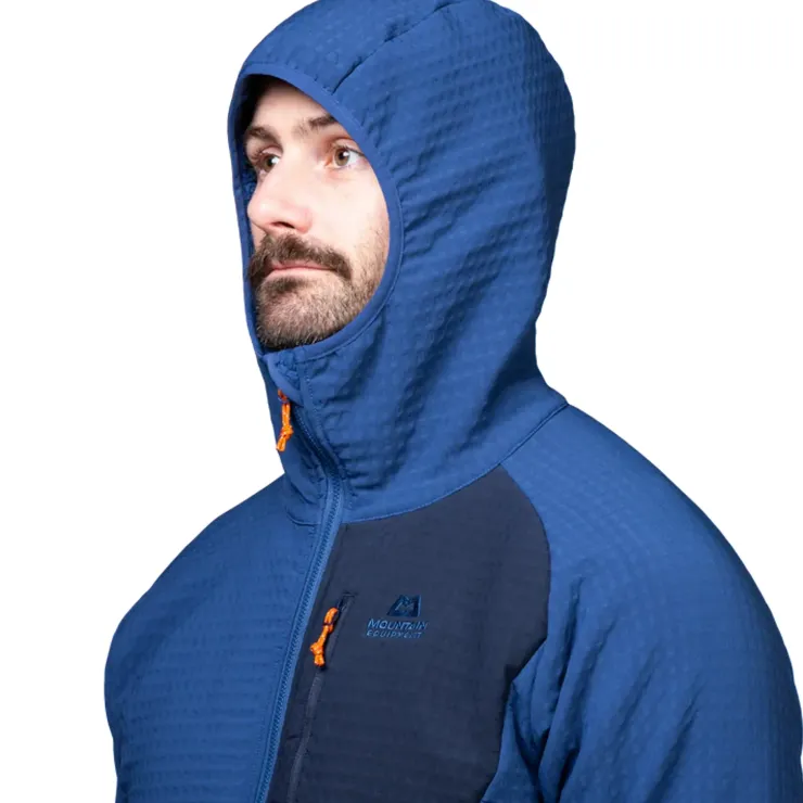 Fleece & Mid Layer-Mountain Equipment Mens Shroud Hooded Jacket - Cardinal-Admiral