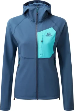 Softshell Jackets-Mountain Equipment Womens Arrow Hooded Jacket - Dusk-Topaz