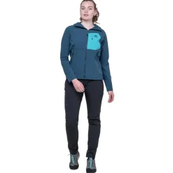 Softshell Jackets-Mountain Equipment Womens Arrow Hooded Jacket - Dusk-Topaz