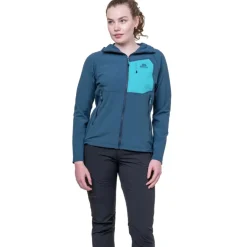 Softshell Jackets-Mountain Equipment Womens Arrow Hooded Jacket - Dusk-Topaz