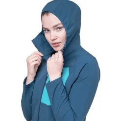 Softshell Jackets-Mountain Equipment Womens Arrow Hooded Jacket - Dusk-Topaz