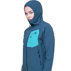 Softshell Jackets-Mountain Equipment Womens Arrow Hooded Jacket - Dusk-Topaz