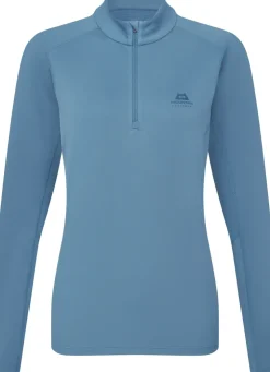 T-Shirts & Baselayers-Mountain Equipment Womens Cerrig LS Zip-T - Stellar Blue
