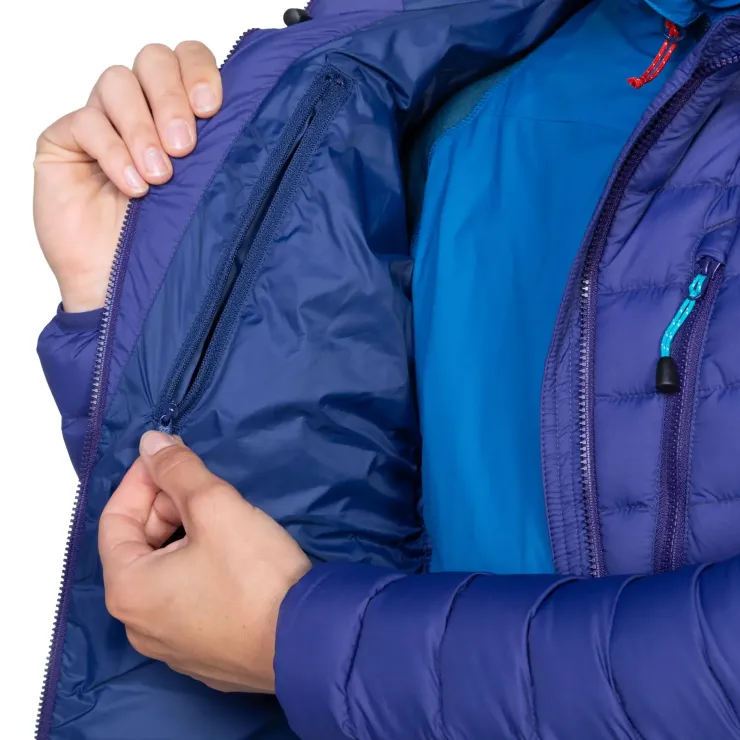 Insulated Jackets-Mountain Equipment Womens Earthrise Hooded Jacket - Majolica Blue