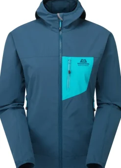 Softshell Jackets-Mountain Equipment Womens Echo Hooded Jacket - Majolica-Topaz