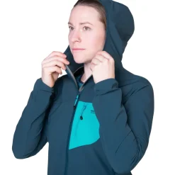 Softshell Jackets-Mountain Equipment Womens Echo Hooded Jacket - Majolica-Topaz