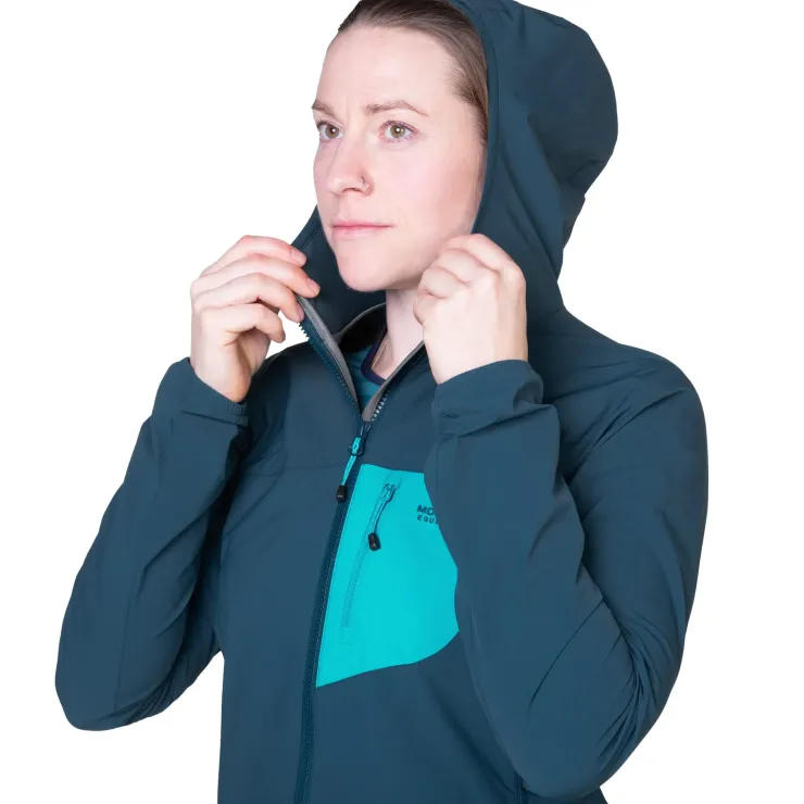 Softshell Jackets-Mountain Equipment Womens Echo Hooded Jacket - Majolica-Topaz