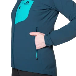Softshell Jackets-Mountain Equipment Womens Echo Hooded Jacket - Majolica-Topaz