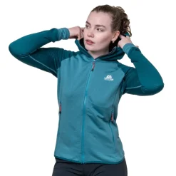 Fleece & Mid Layer-Mountain Equipment Womens Eclipse Hooded Jacket - Topaz-Medieval