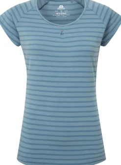 T-Shirts & Baselayers-Mountain Equipment Womens Equinox Tee - Bluefin Stripe