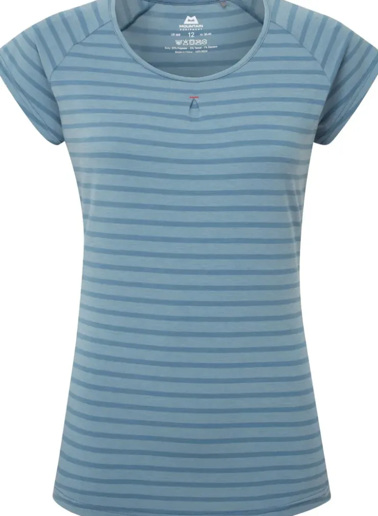 T-Shirts & Baselayers-Mountain Equipment Womens Equinox Tee - Bluefin Stripe