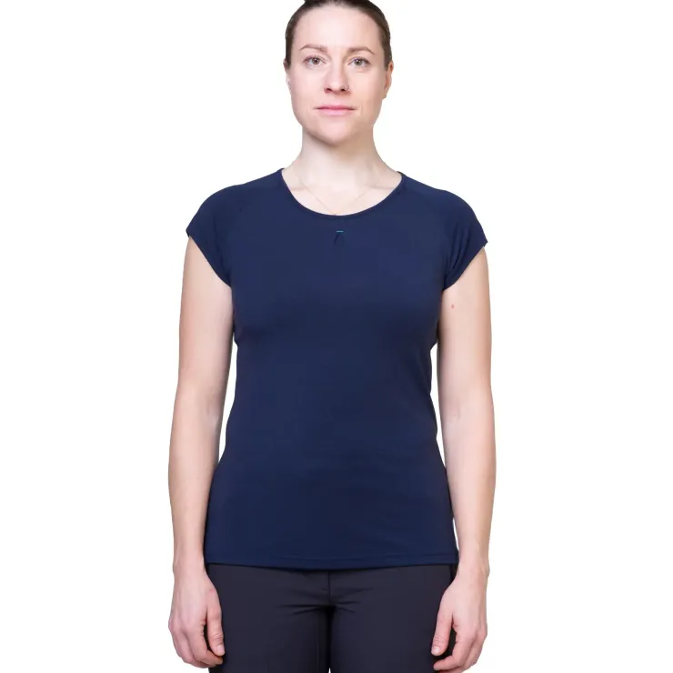 T-Shirts & Baselayers-Mountain Equipment Womens Equinox Tee - Bluefin Stripe