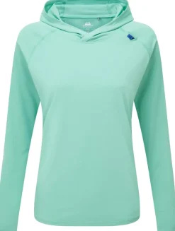 T-Shirts & Baselayers-Mountain Equipment Womens Glace Hooded Top - Aqua