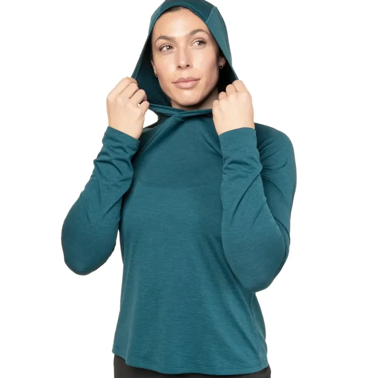 T-Shirts & Baselayers-Mountain Equipment Womens Glace Hooded Top - Aqua