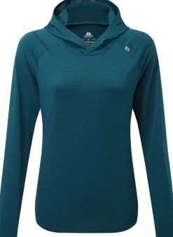T-Shirts & Baselayers-Mountain Equipment Womens Glace Hooded Top - Majolica Blue