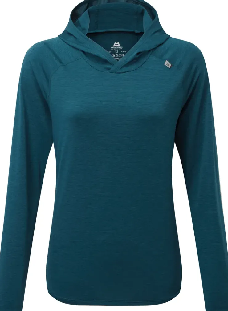 T-Shirts & Baselayers-Mountain Equipment Womens Glace Hooded Top - Majolica Blue