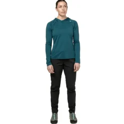 T-Shirts & Baselayers-Mountain Equipment Womens Glace Hooded Top - Majolica Blue